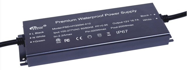 Ultra thin non-dimming waterproof 200W constant voltage power supply 12/24/36/48Vdc
